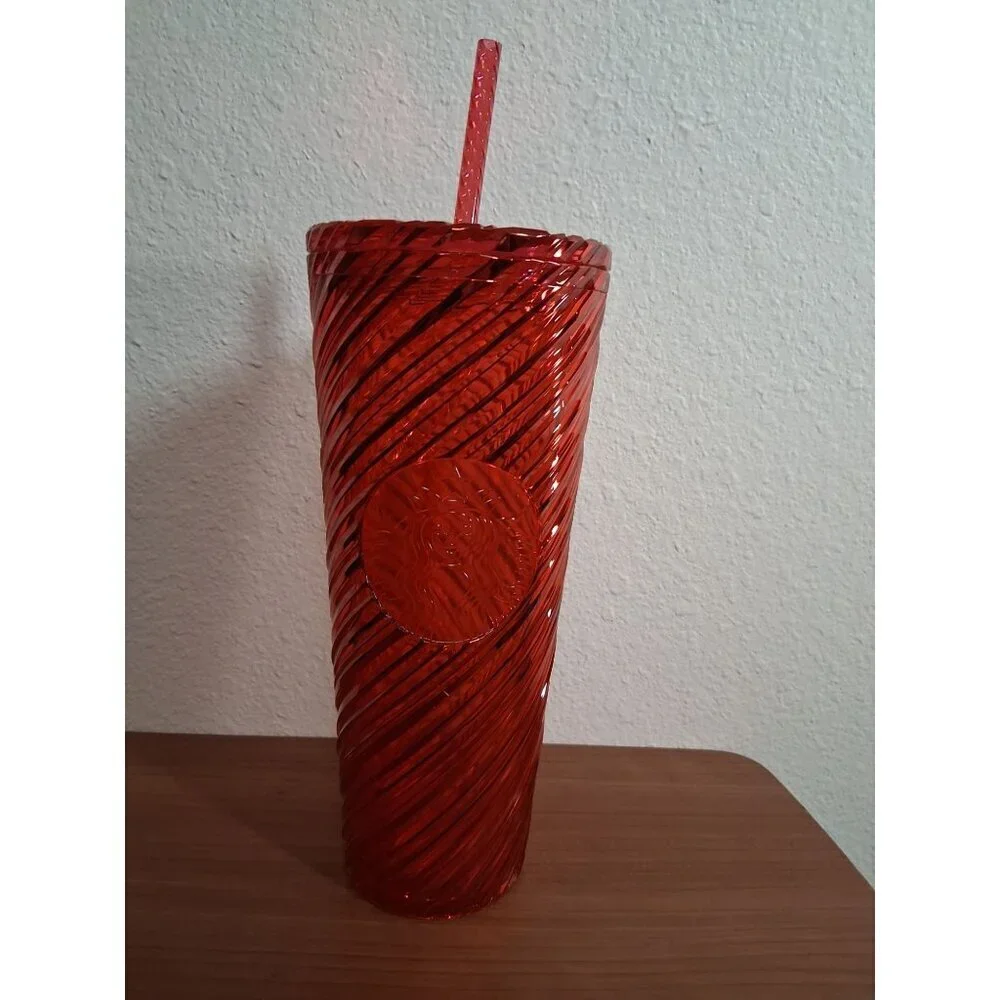 NWT Starbucks Tumbler Red With Straw Holiday Christmas Drinkware MSRP $29.95